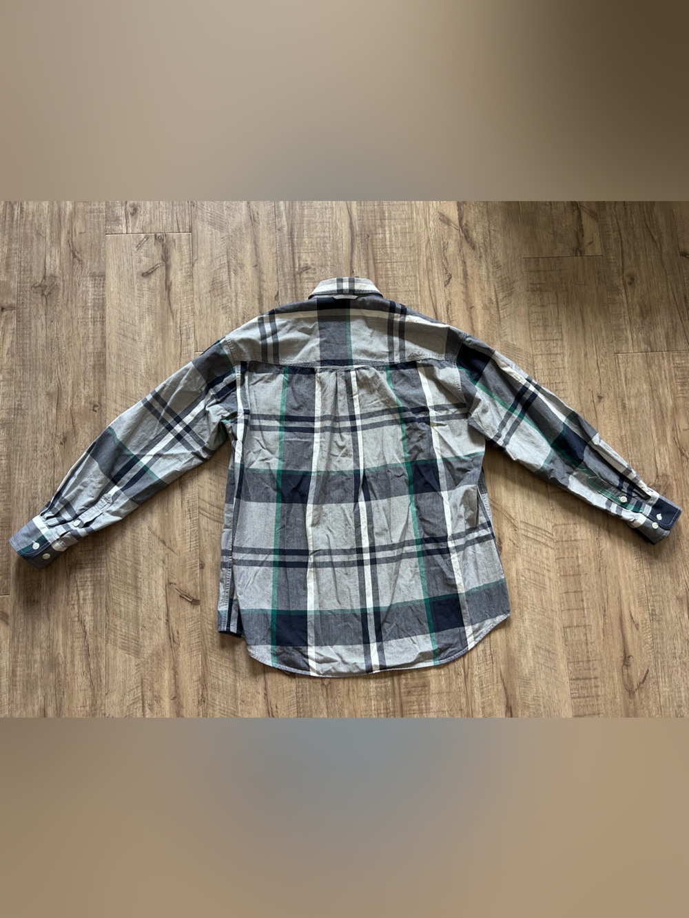 Roper western Men's Gray blue Green Plaid Button-Down Shirt 100% country - Picture 3 of 5